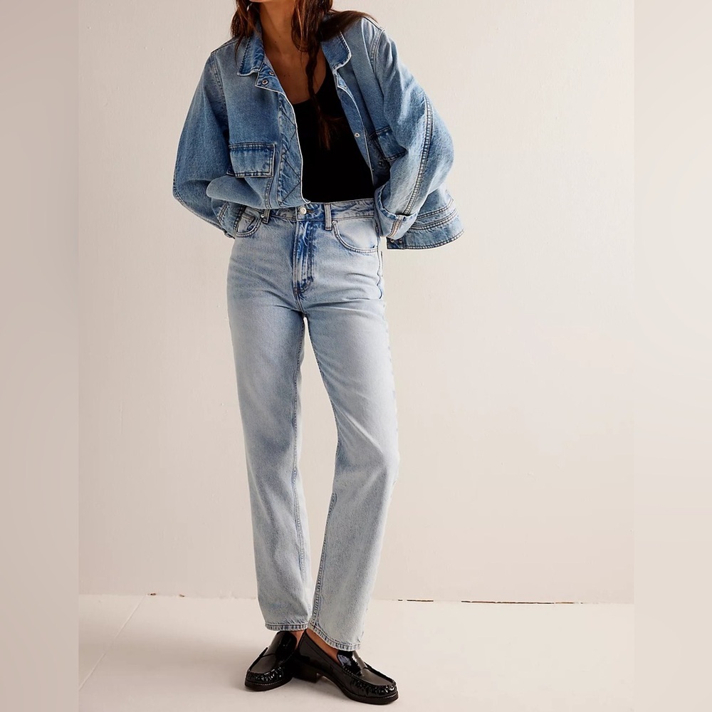 Free People We The Free Jeans Womens 29 The Pacifica High Rise Slim Straight